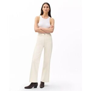 Rag & Bone Hadley Wide Leg Trouser Jeans Womens 29 Ecru